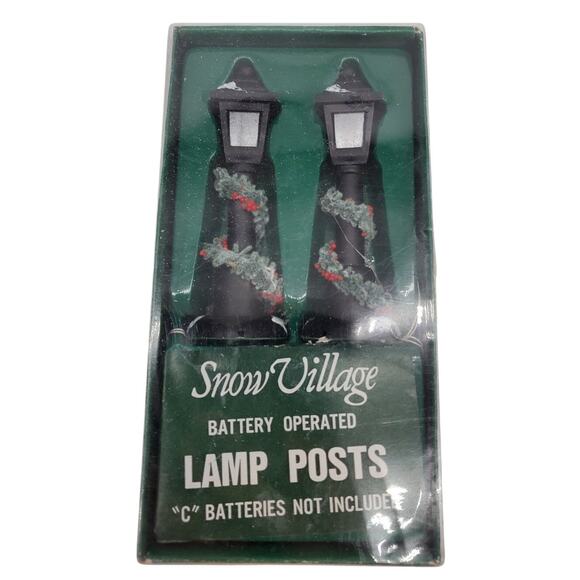 Snow Village Battery Operated Lamp Post - Picture 1 of 4